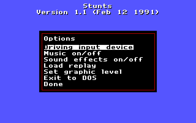 Options Menu